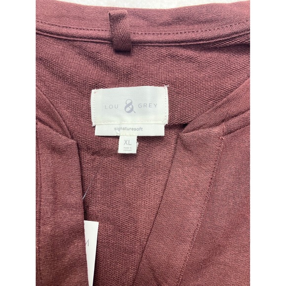Lou & Grey Bohemian Rouge V Neck Split Hem Long Sleeve Sweatshirt Top XL New - Picture 3 of 11